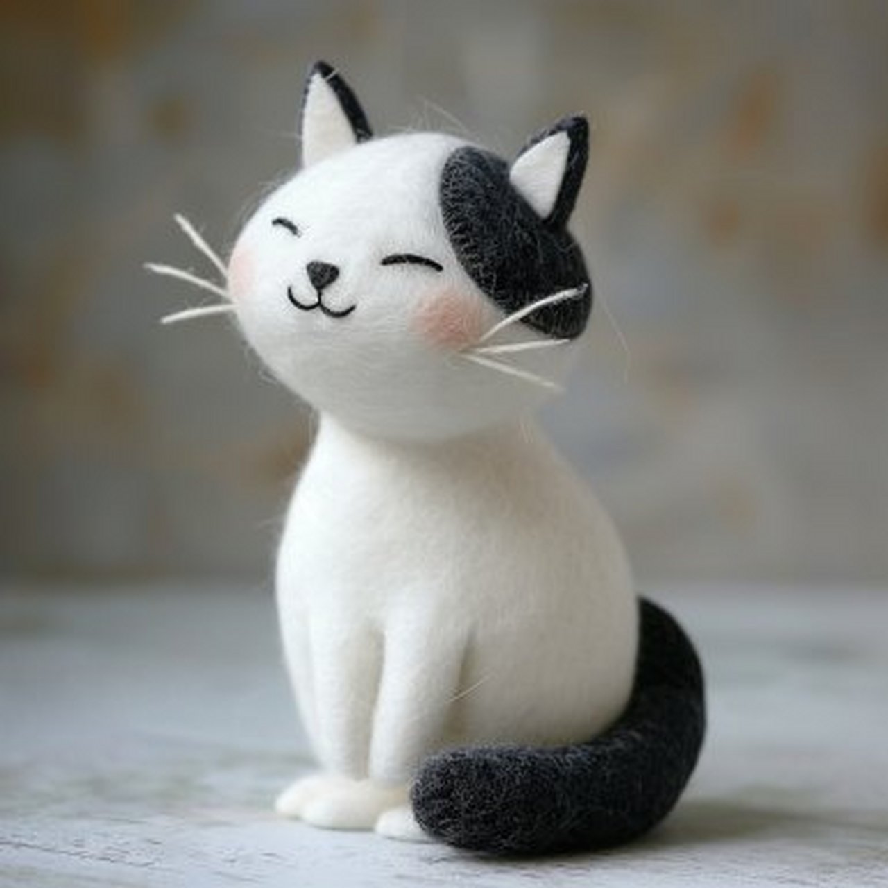 世界破破烂烂,小猫可可爱爱#羊毛毡仿真宠物定制# #一起来吸猫# #猫咪