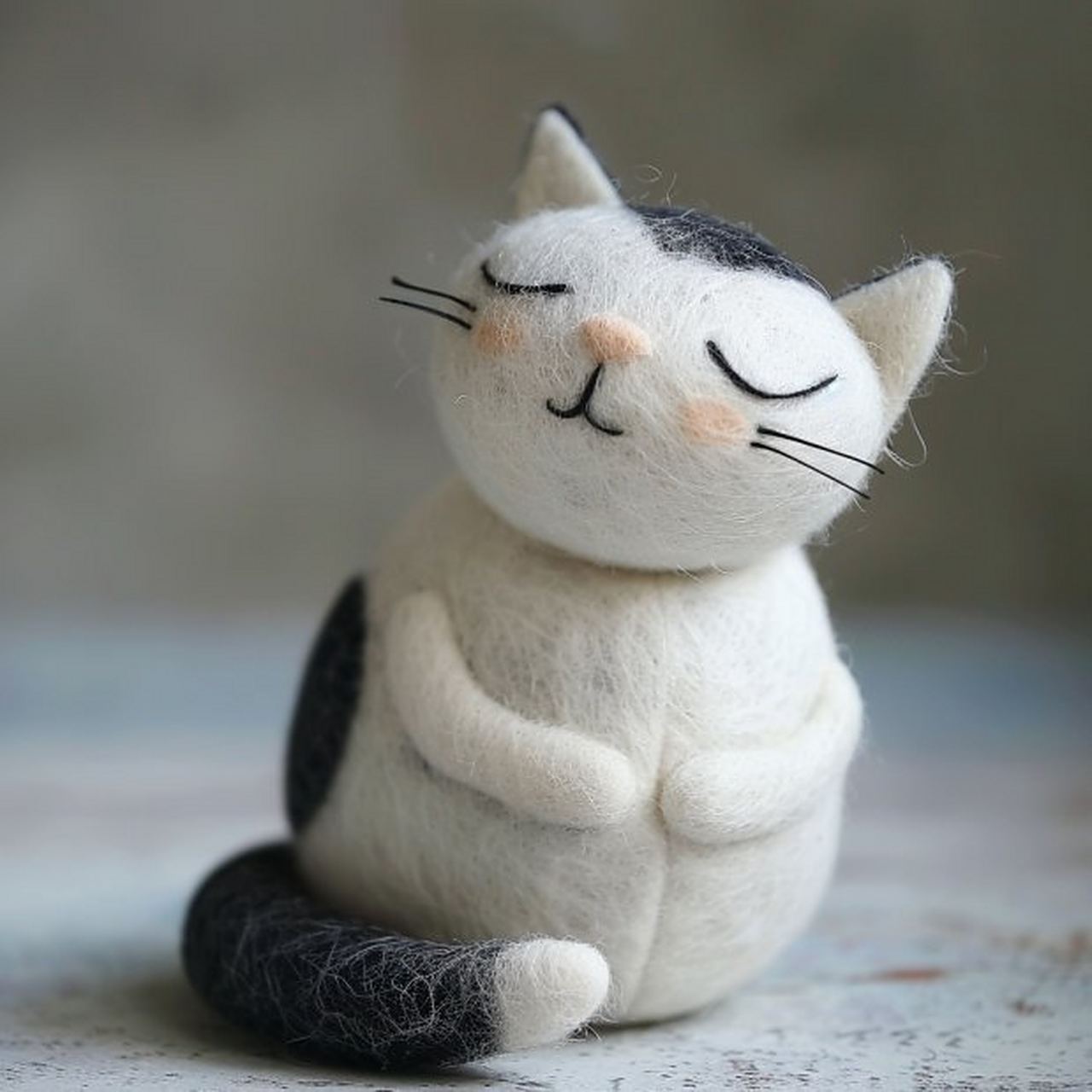 世界破破烂烂,小猫可可爱爱#羊毛毡仿真宠物定制# #一起来吸猫# #猫咪