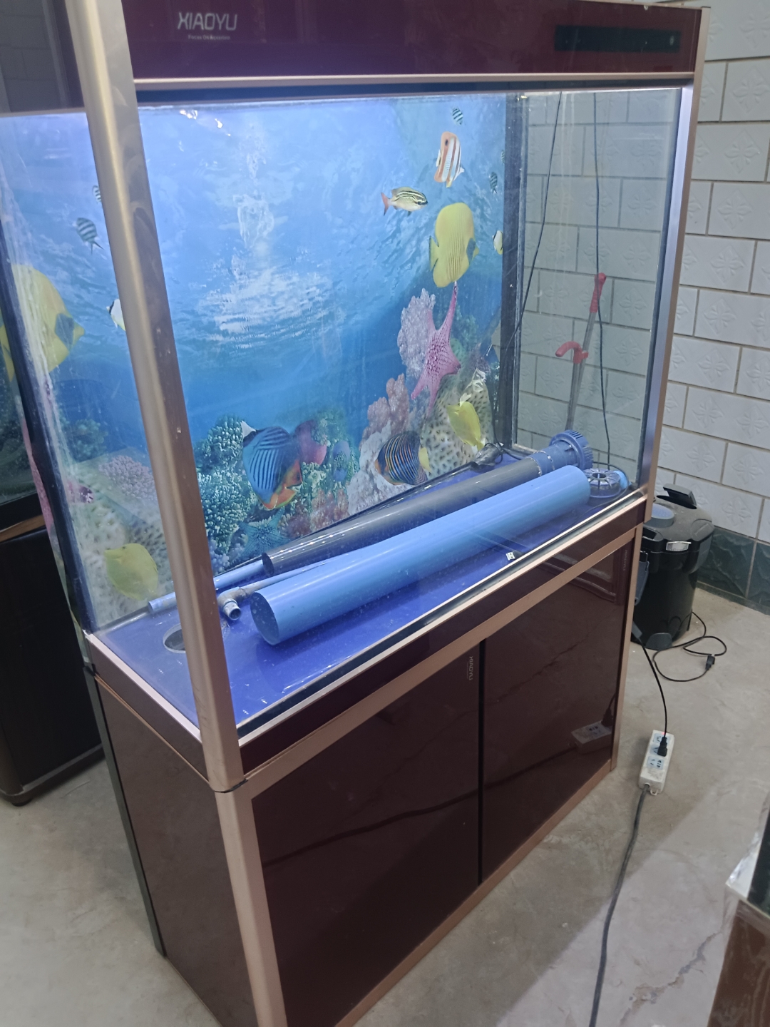 1米/38厘米,小鱼品牌鱼缸,下过滤,设备正常使用