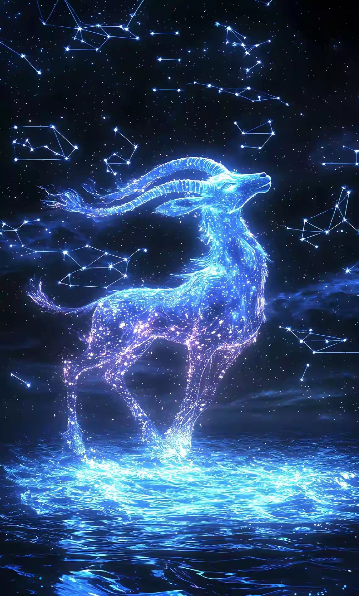 手机壁纸摩羯座星象图摩羯座图片星空图摩羯座星星图案摩羯座星空图