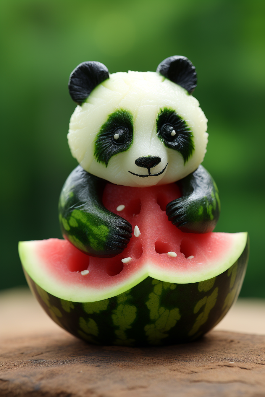 a1真强大,熊猫居然吃西瓜了.#我要上热门# #九月动态激励计划