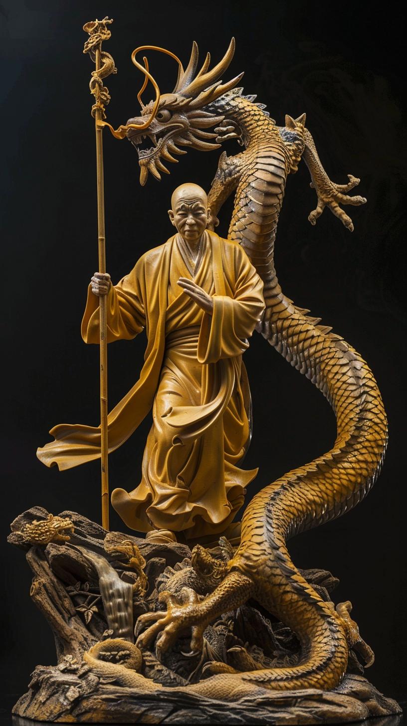 降龙罗汉:佛法与传奇的融合  在中国悠久的文化传统中,罗汉形象一直