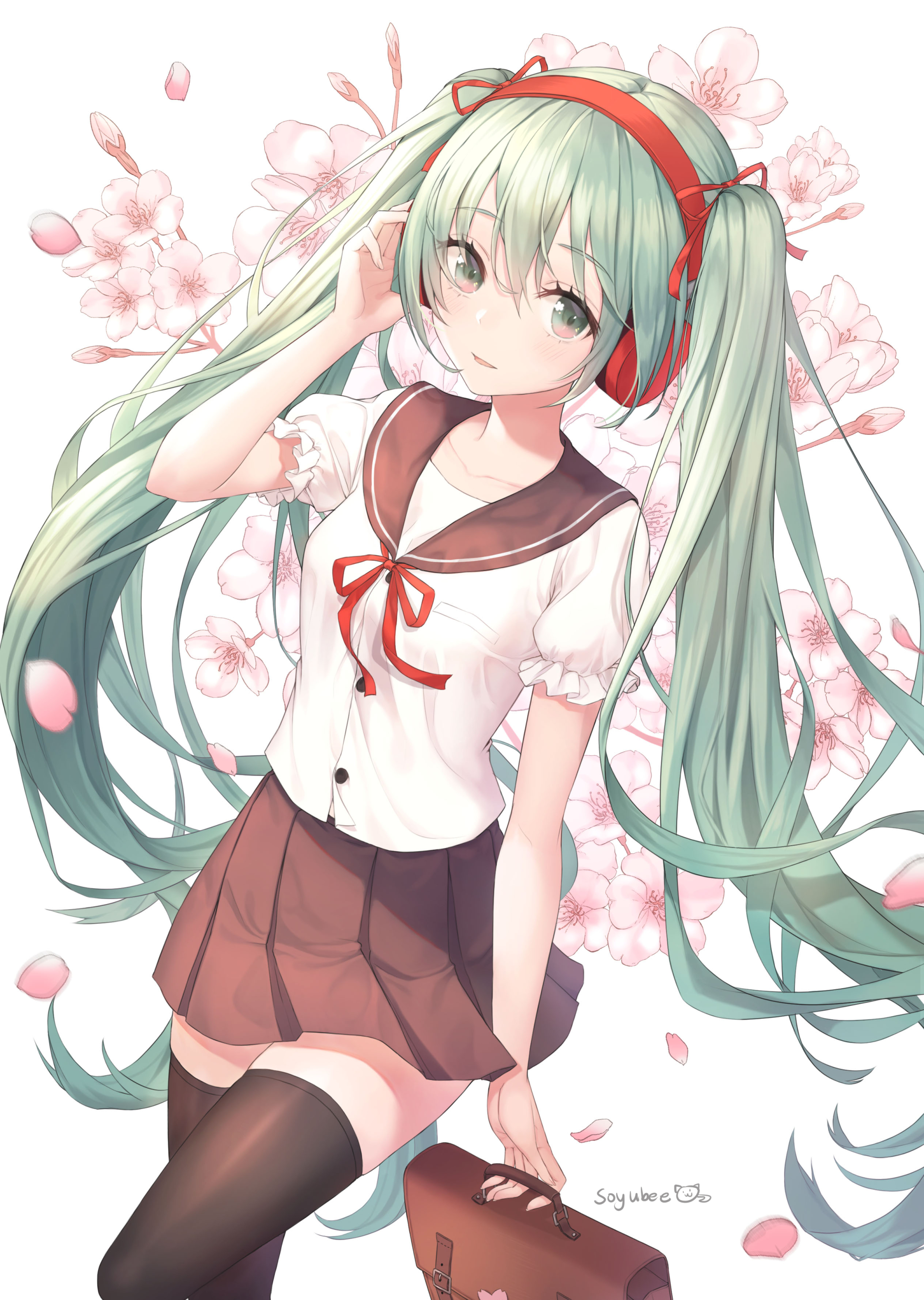 97#初音未来# 蓝色长发少女,清新又可爱!