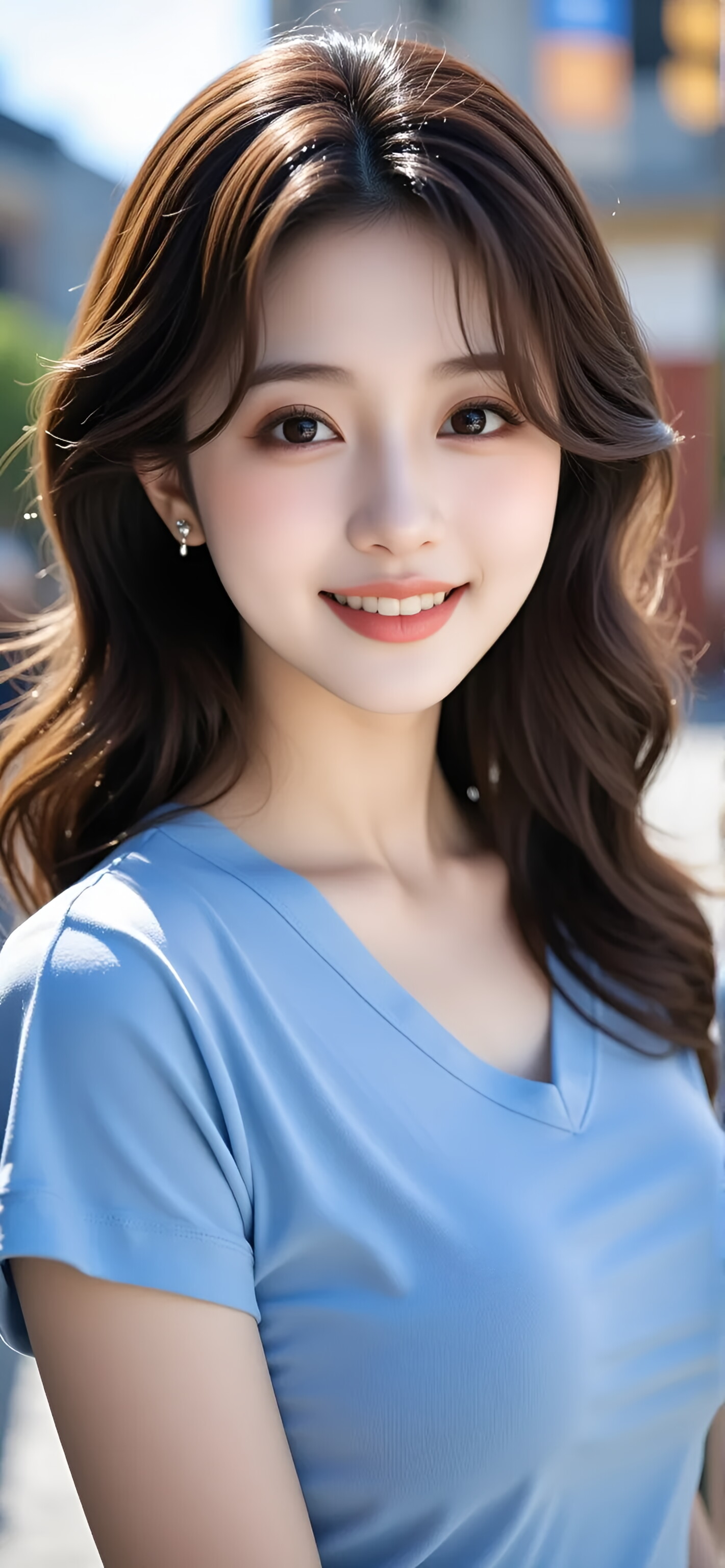 樱花树下,女孩手持透明伞,轻柔春光中,她微笑着,仿佛整个世界都充满了