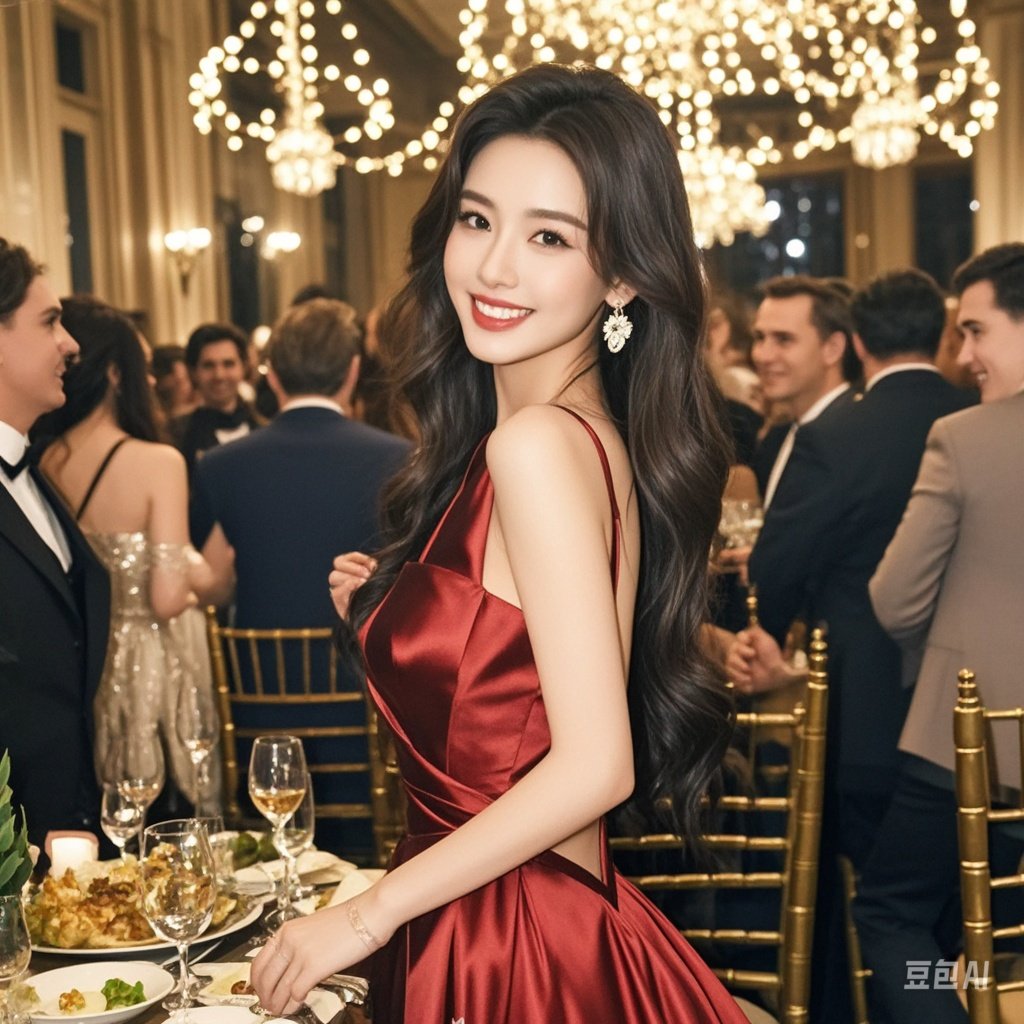 在那璀璨灯光下的豪华宴会中,美女们盛装出席,犹如繁星闪耀.