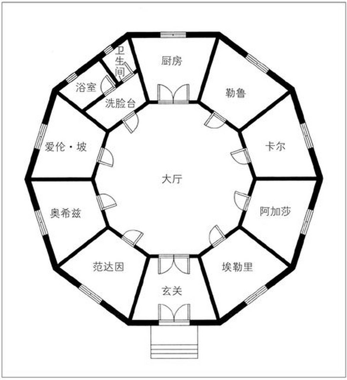 十角馆平面图图片