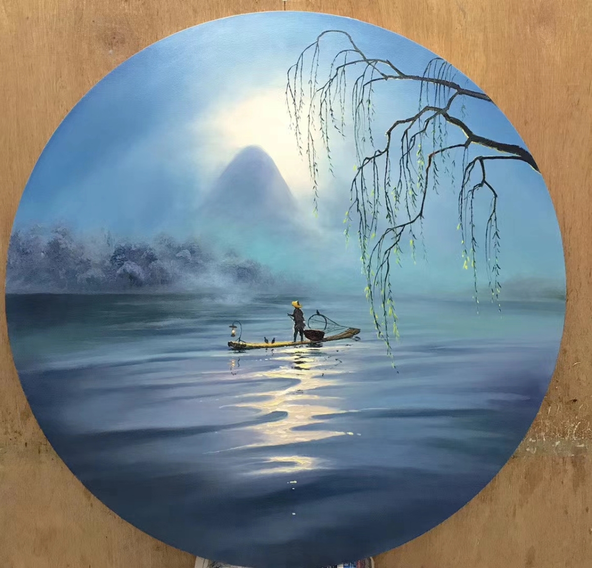 这幅圆形风景画简直太美了!