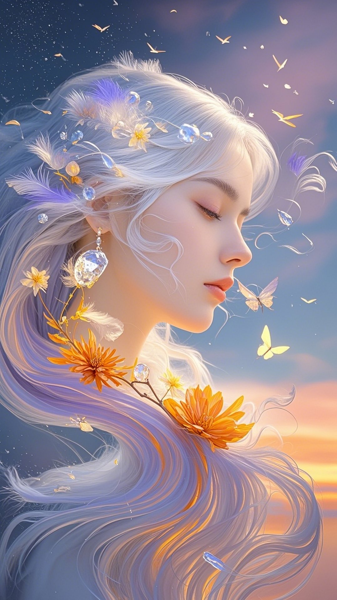 "梦回花海,与蝶共舞,她的世界如此梦幻动人