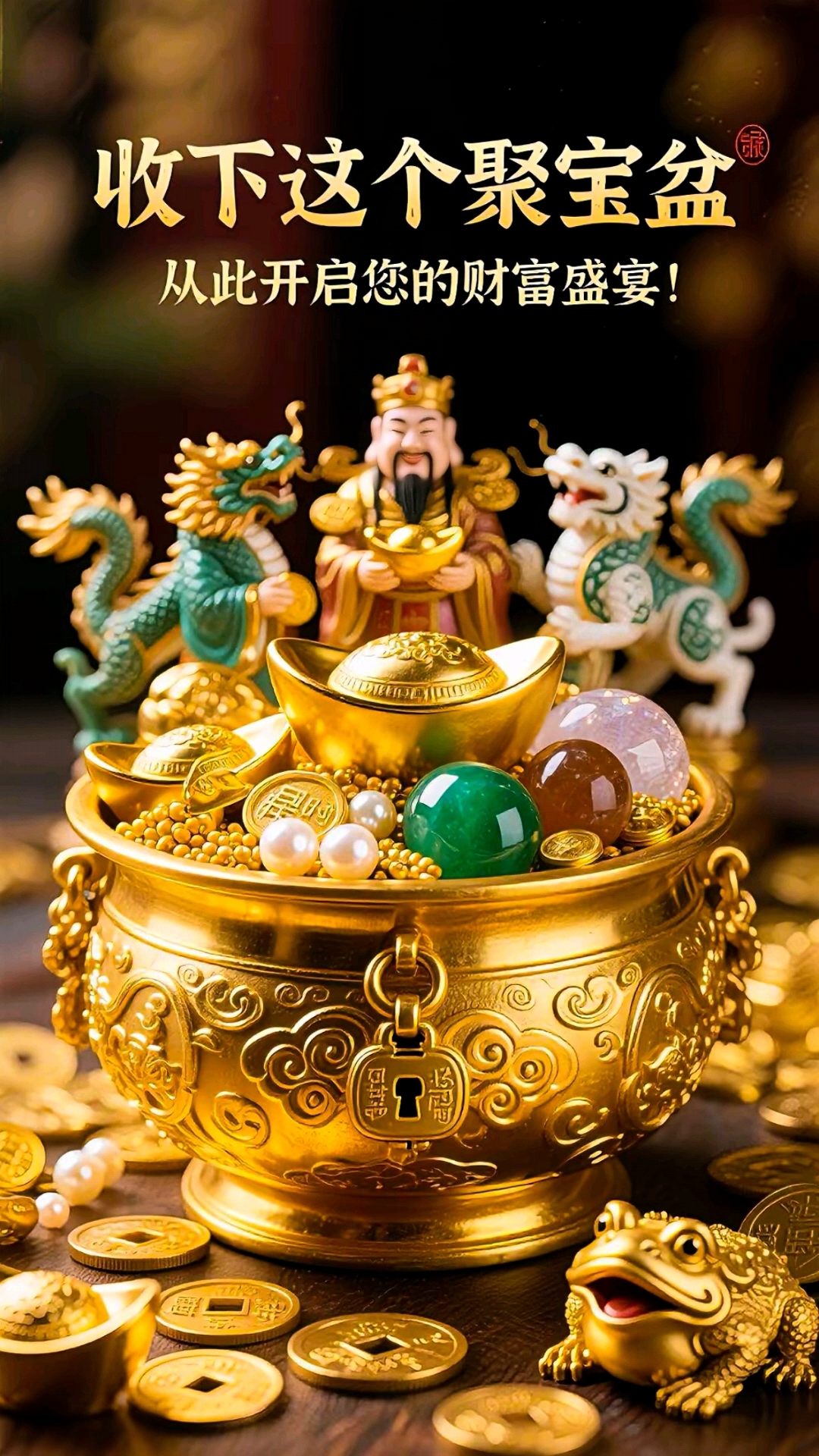 收下这个聚宝盆,好运连连,财运亨通!