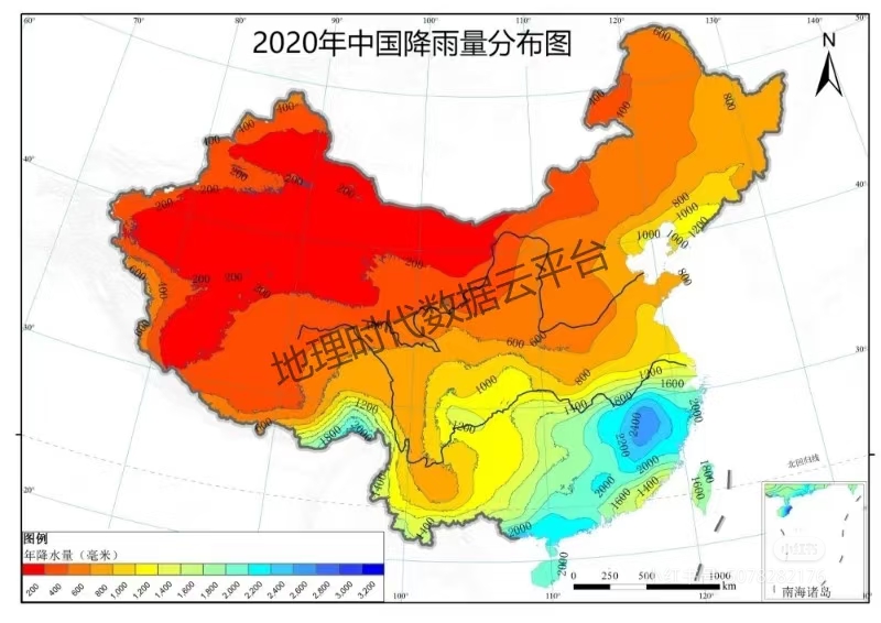 中国30米250米分辨率年降水量数据集