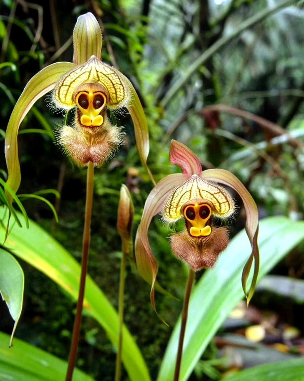 奇奇怪怪的兰花又出现了,听说这叫"猴面兰",它们像人类一样,长得有老