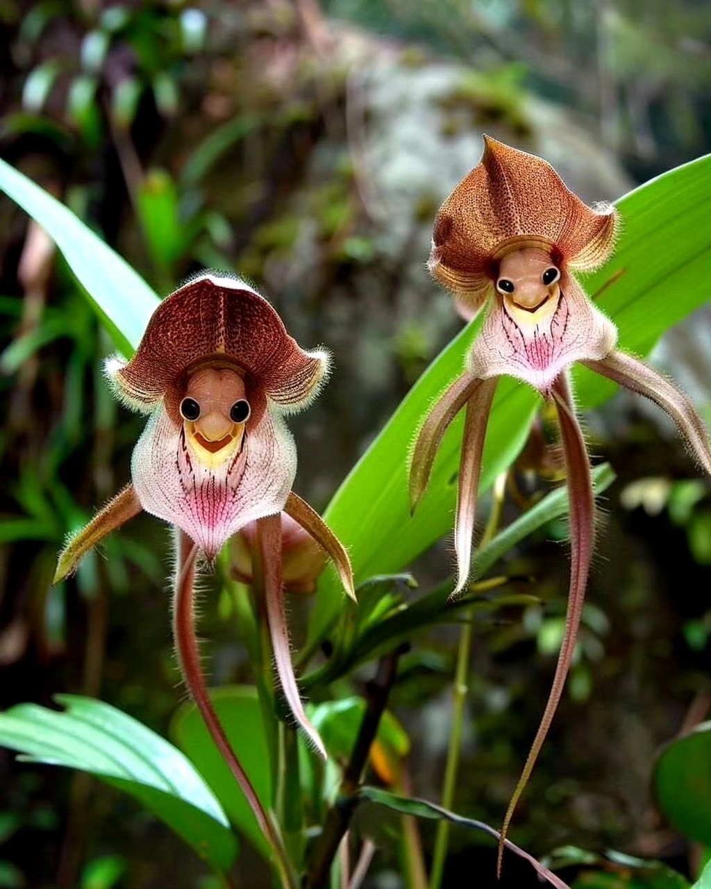 奇奇怪怪的兰花又出现了,听说这叫"猴面兰",它们像人类一样,长得有老