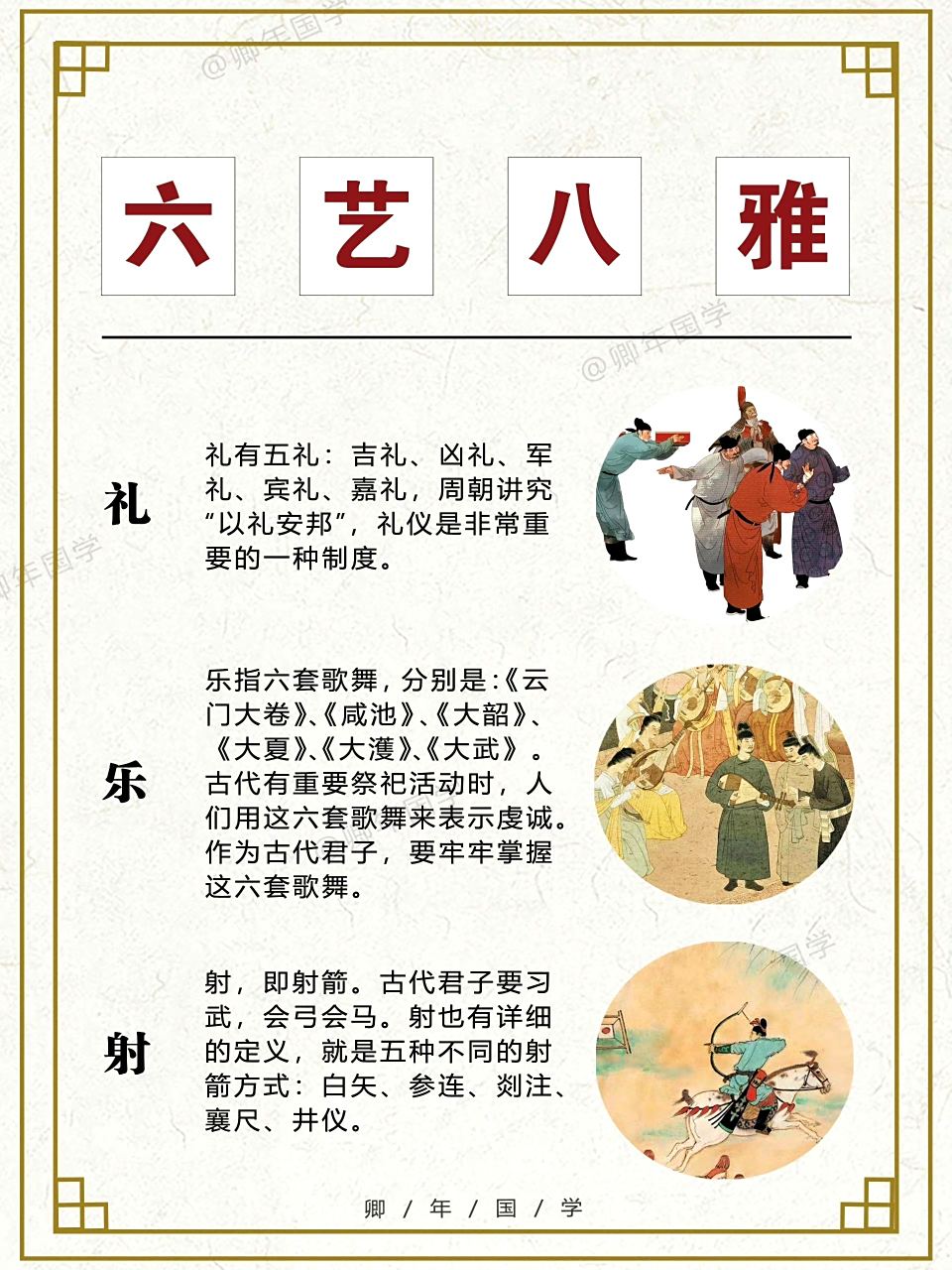 古代的"六艺八雅",分别指的是哪"六艺",哪"八雅"?