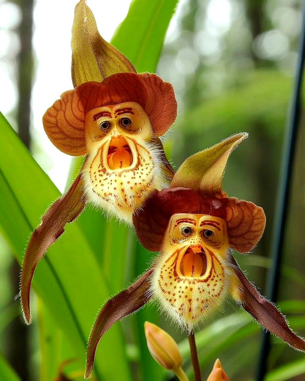 奇奇怪怪的兰花又出现了,听说这叫"猴面兰",它们像人类一样,长得有老