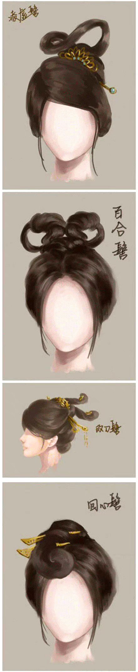 中国古代女子的发型,都很好看啊,重要的是,可以在头上戴很多好看的