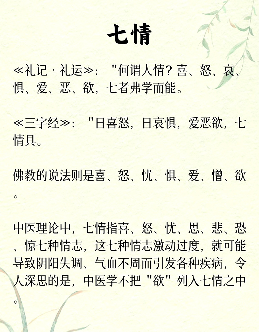 我们常常看到这句话:"人有七情六欲",那么,到底是哪"七情",哪"六欲"?