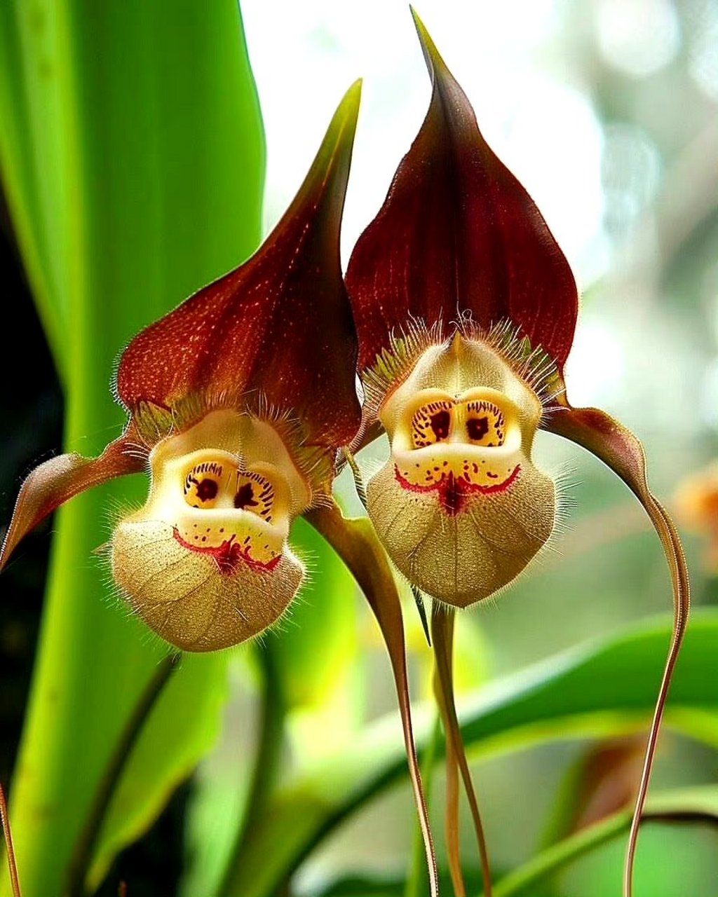 奇奇怪怪的兰花又出现了,听说这叫"猴面兰",它们像人类一样,长得有老