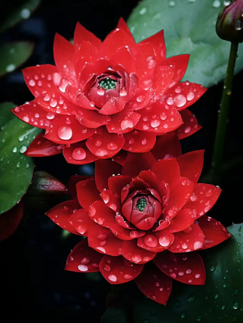 这些红莲真好看,虽然画得有点假,但是寓意好是真的,祝看到红莲的你们