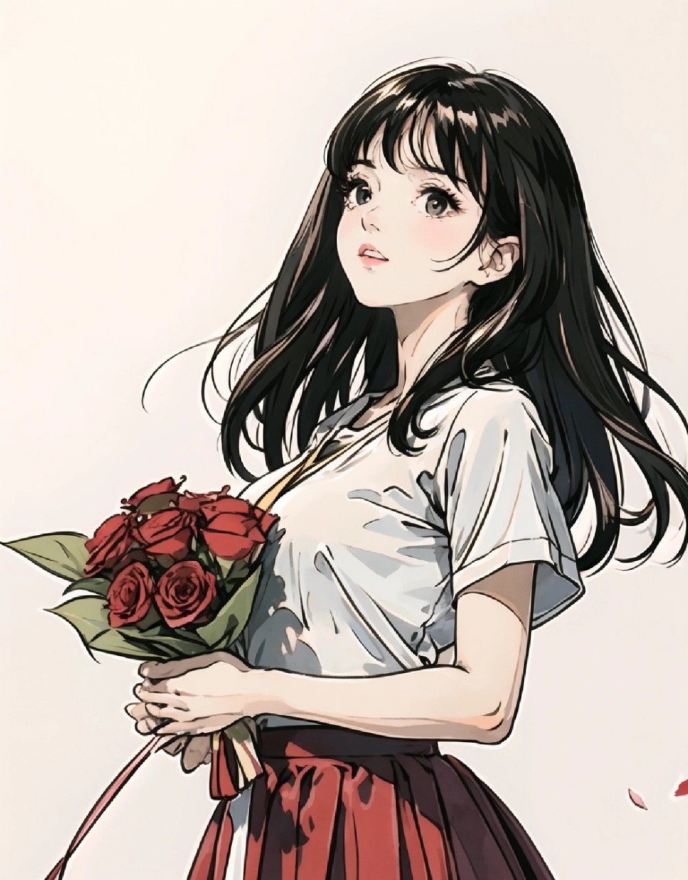 这么多捧花少女的手绘,每一个都很可爱!#头像