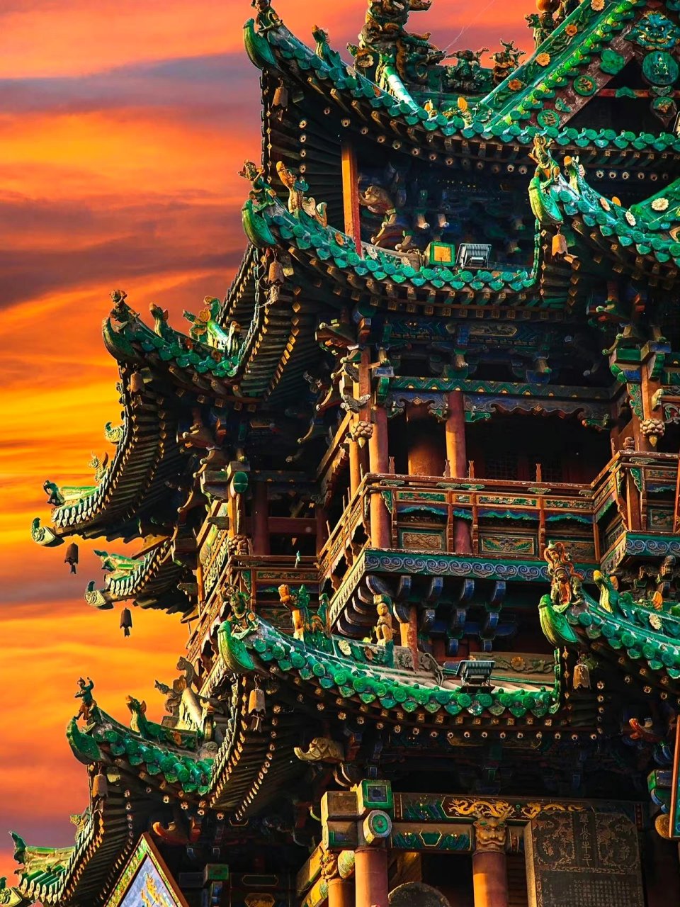 山西的霍州鼓楼,这个"红配绿"居然如此大气美丽!