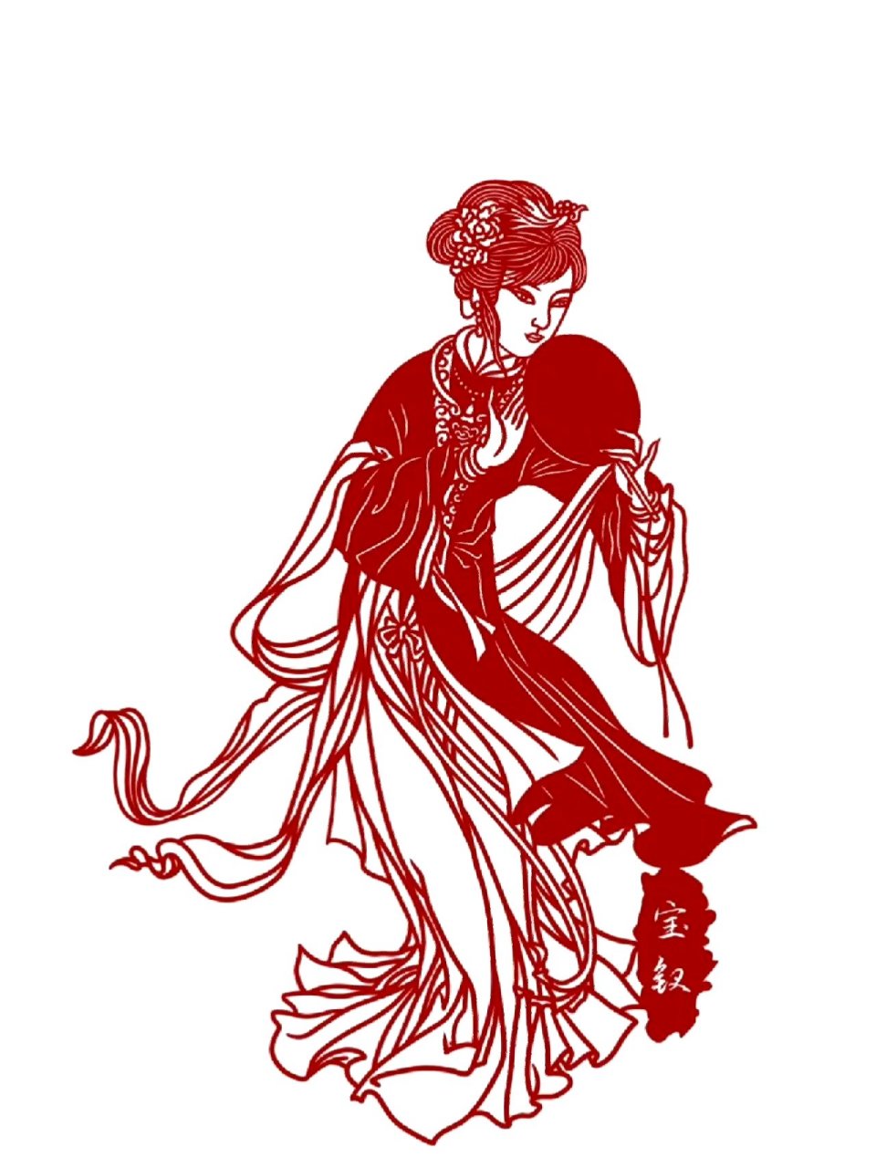 金陵十二钗剪纸,还蛮形象的,一眼就能认得出是哪个人.