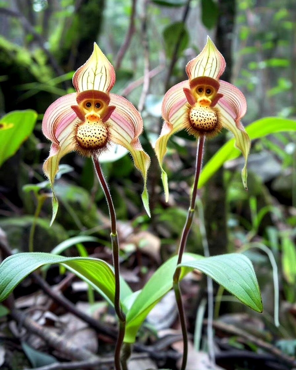 奇奇怪怪的兰花又出现了,听说这叫"猴面兰",它们像人类一样,长得有老