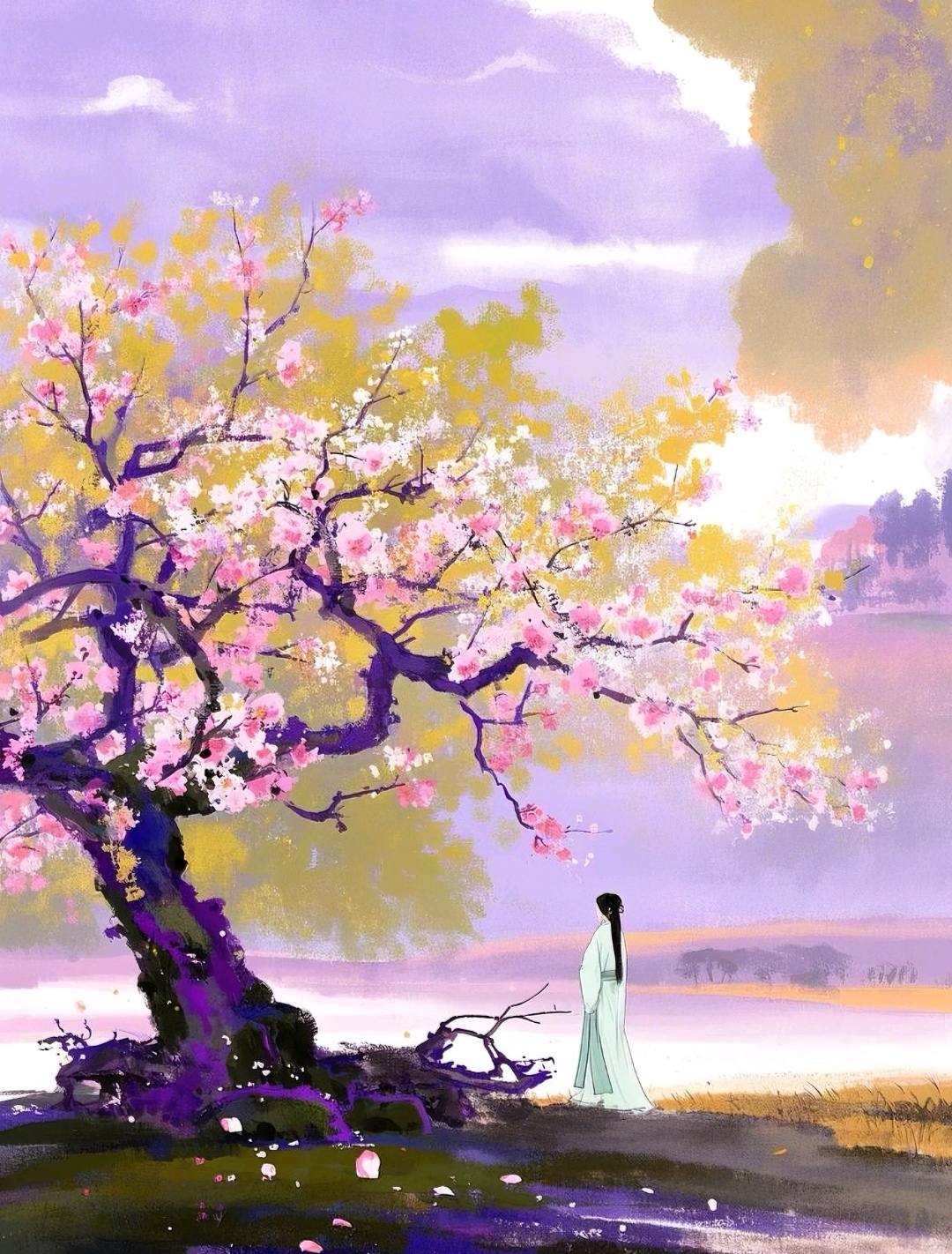 春日樱花树下,我静静地站着,感受着这浪漫的氛围.#优质头像每日推荐