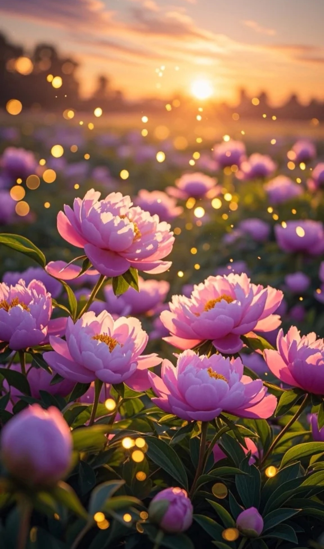 哇,这片粉色的花海美翻了!太阳下山时分的景色总是那么迷人