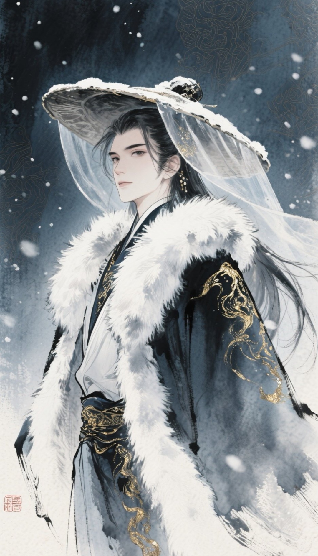 雪中漫步,古风雅韵,一袭白衣如谪仙临尘.#优质头像每日推荐