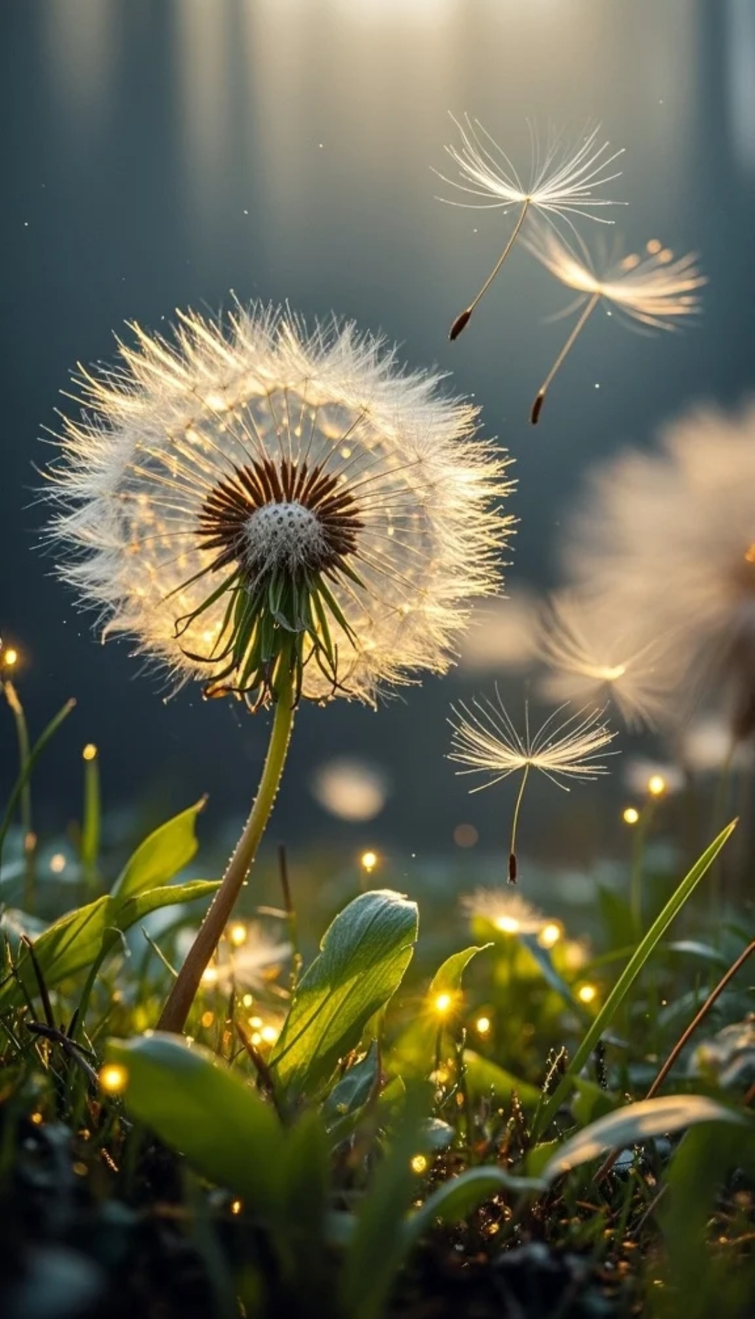 "夜幕下的蒲公英,随风起舞,点点星光落满地."#优质壁纸每日推荐