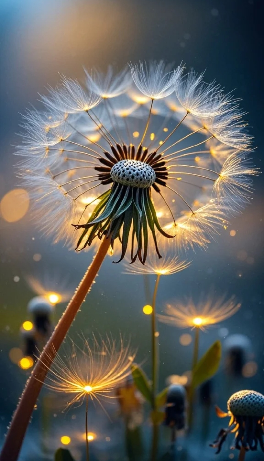 "夜幕下的蒲公英,随风起舞,点点星光落满地."#优质壁纸每日推荐
