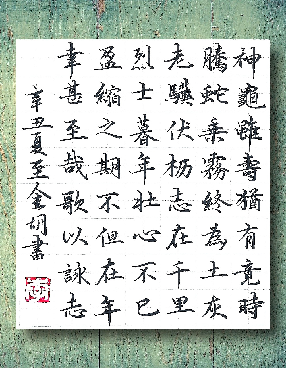 中国硬笔书法# #硬笔书法# 曹操《龟虽寿》