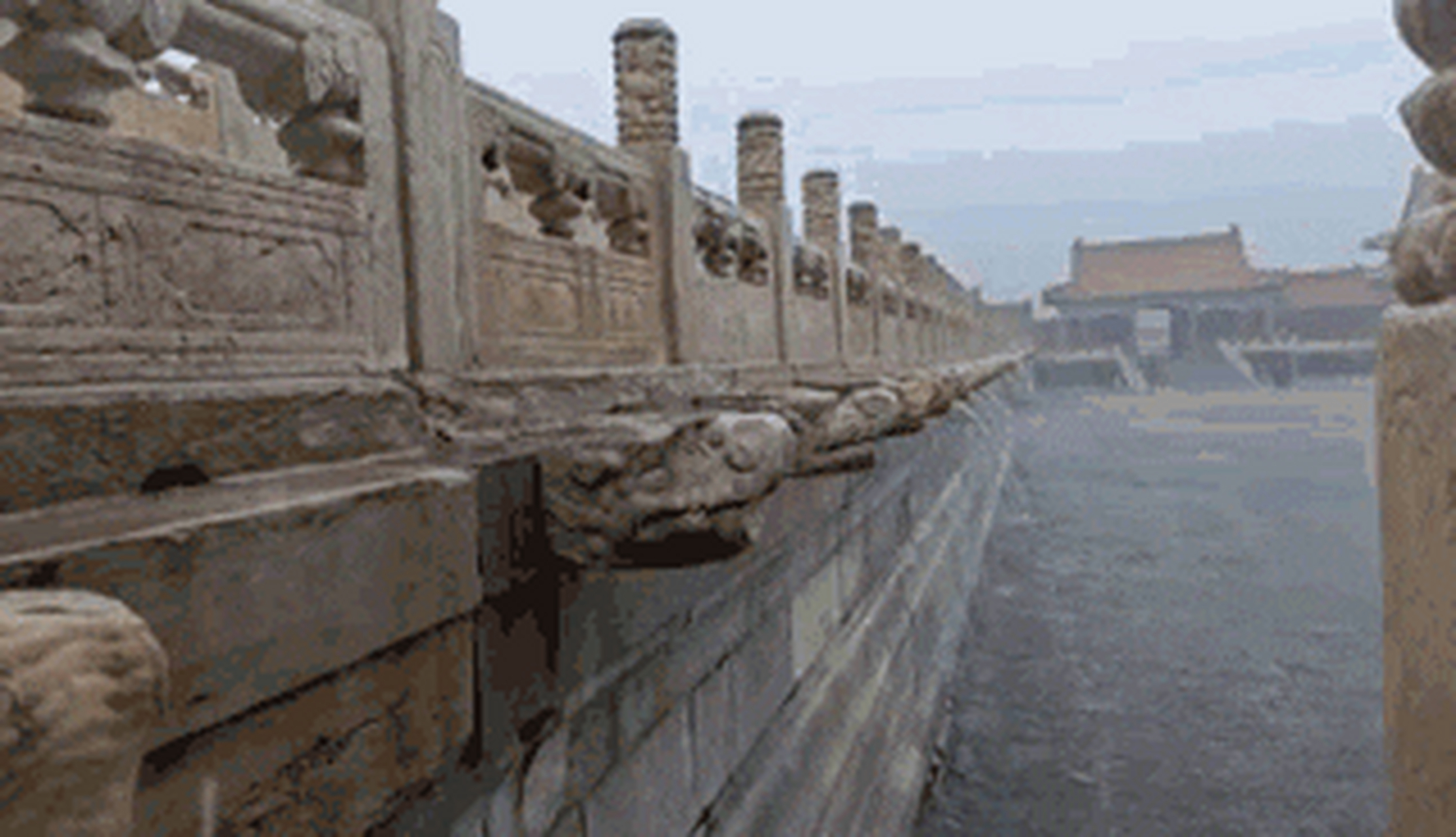 22日8时至9时,故宫再现"千龙吐水"景观,吸引了众多游客的目光.