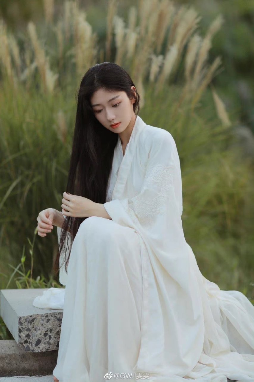 古风白色长袍,唯美动人