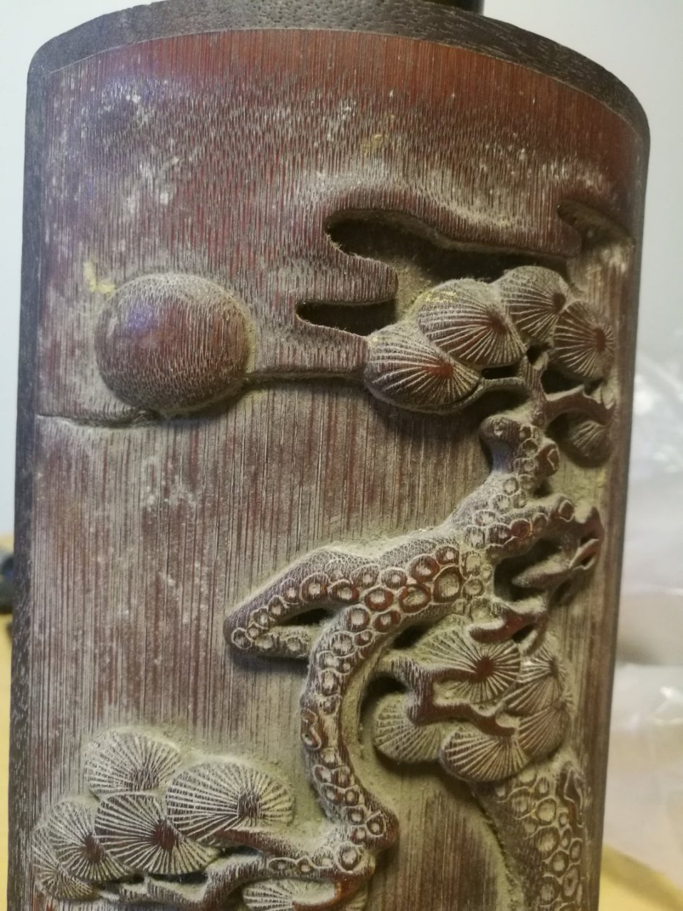 清代竹雕名家吴廷康指日高升佳作