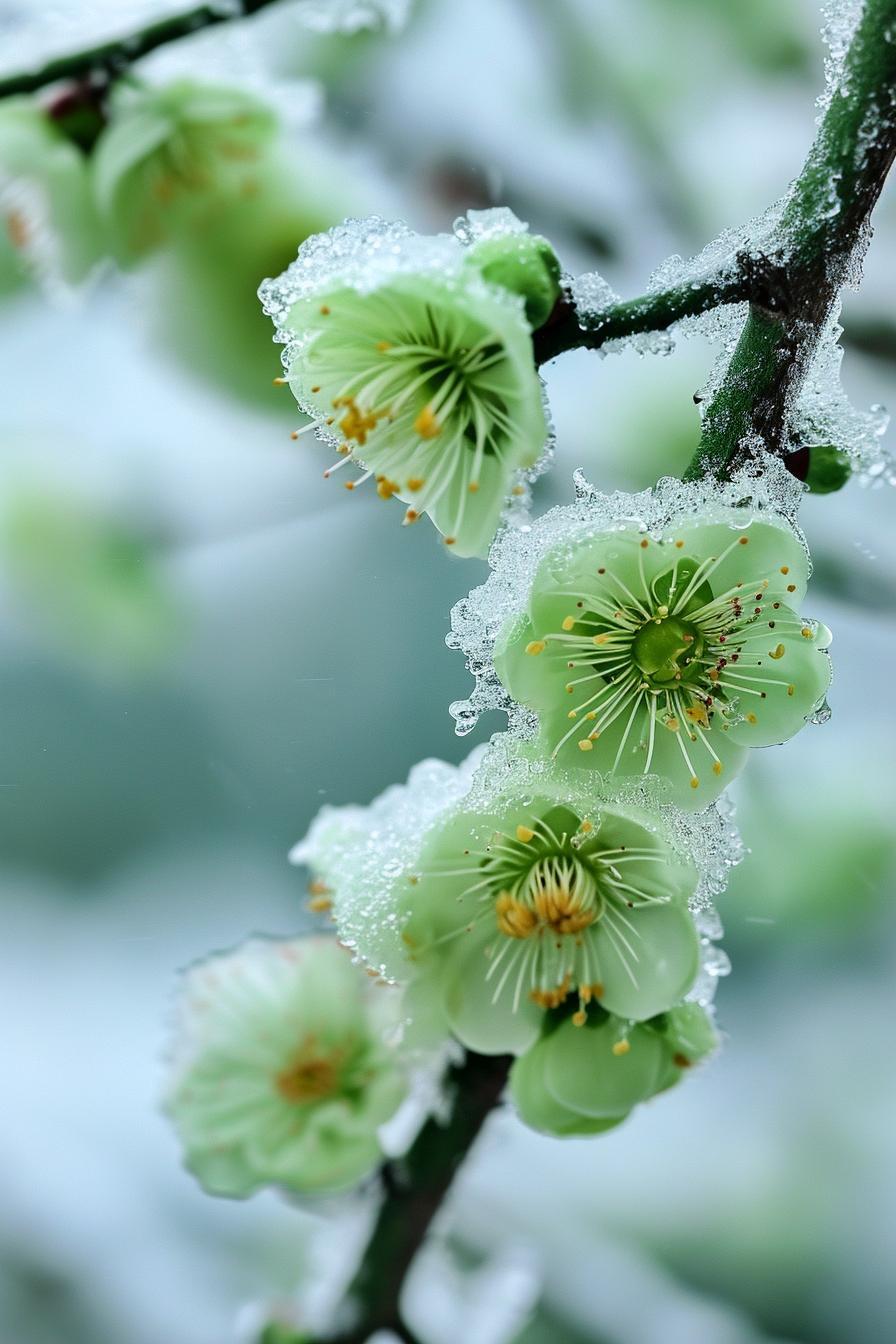 在这个银装素裹的季节,一棵被雪覆盖的梅花树成了最美的风景