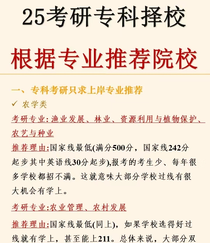 一,专科考研只求上岸专业推荐