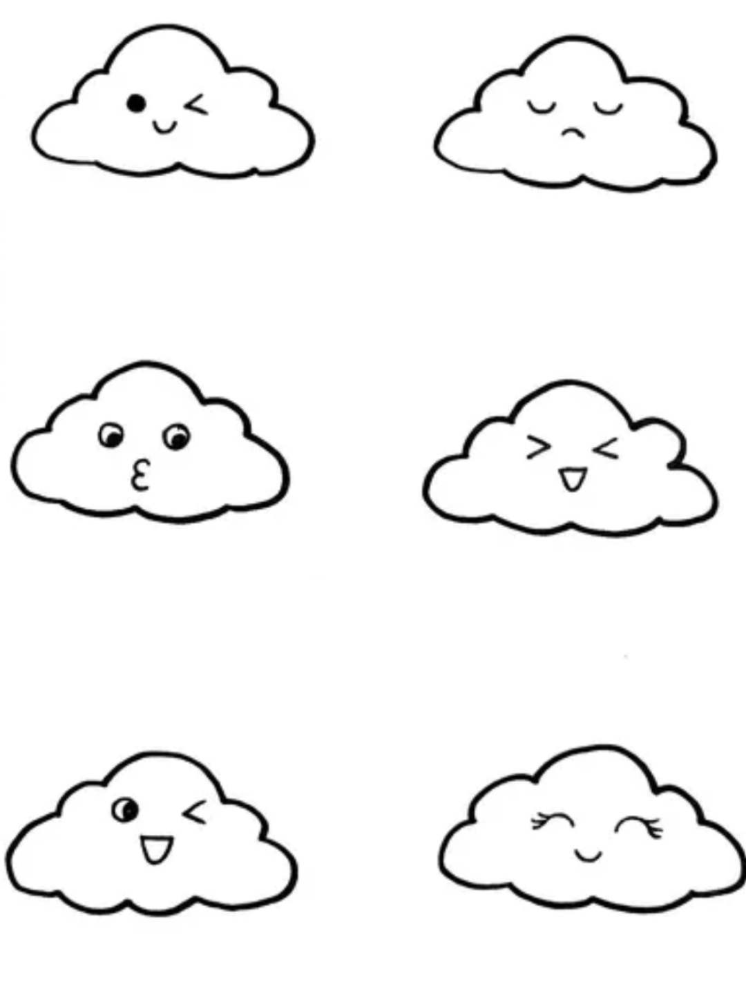 一起来画各种表情的小云朵吧,简单好看#图文伙伴计划 #云朵简笔画
