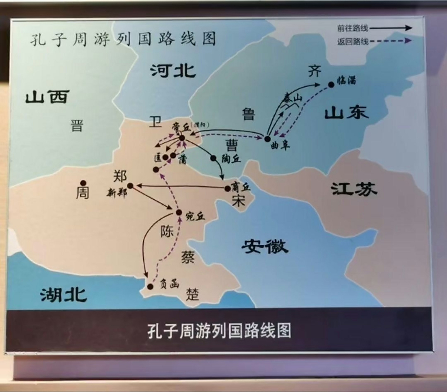 孔子周游列国路线图.