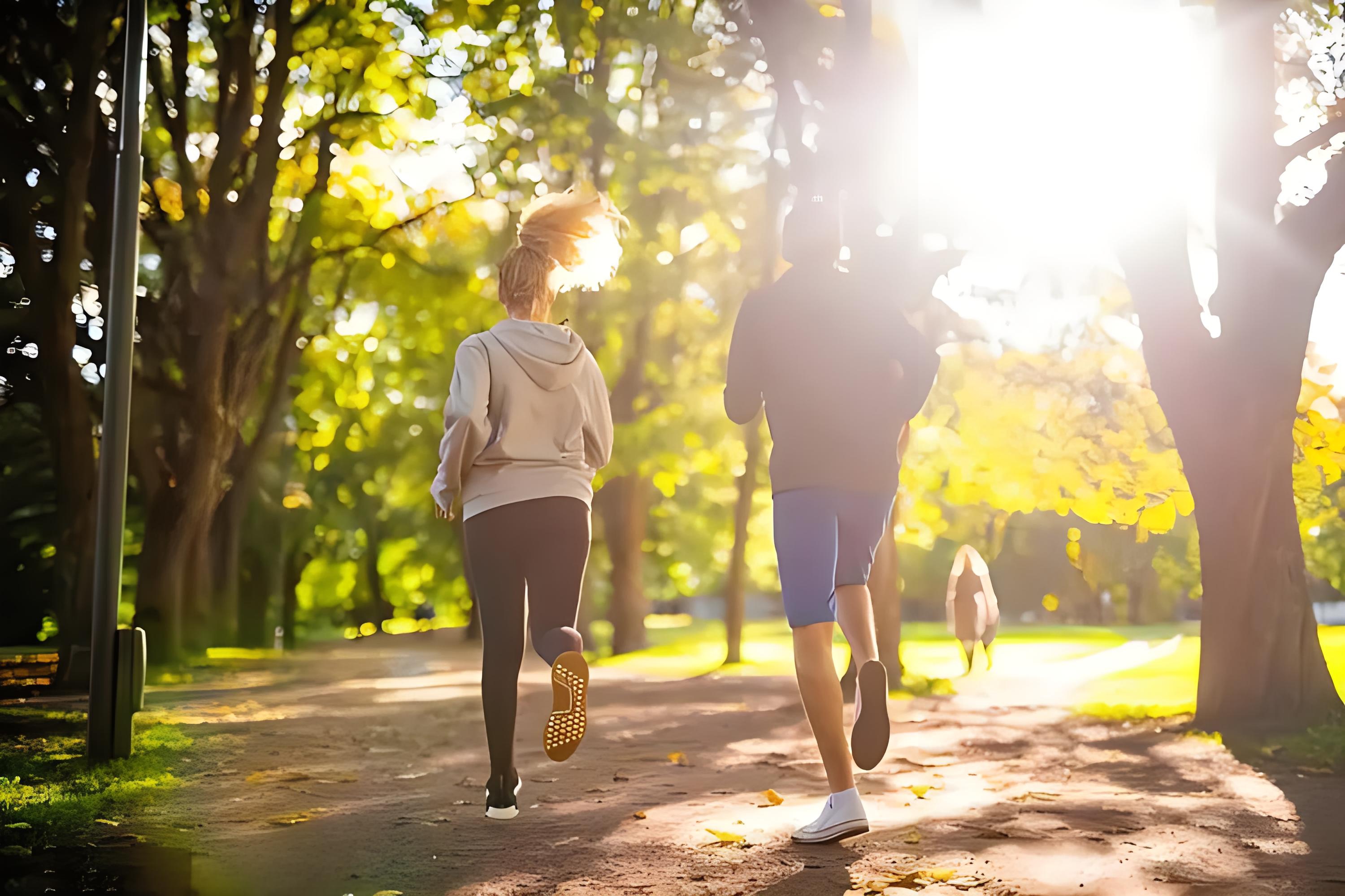 94阳光下的浪漫奔跑9369♀15  今天和亲爱的一起去公园晨跑