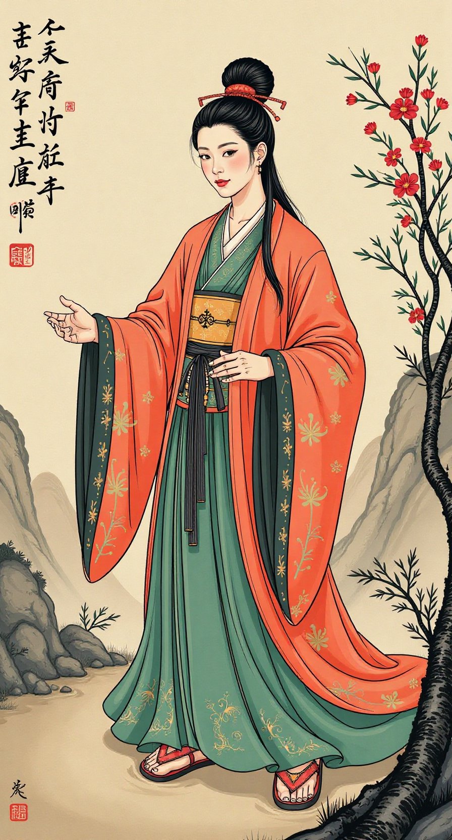 中国古代 最美才女李清照 主体 中国国画 古典主义 民间艺术 超高清