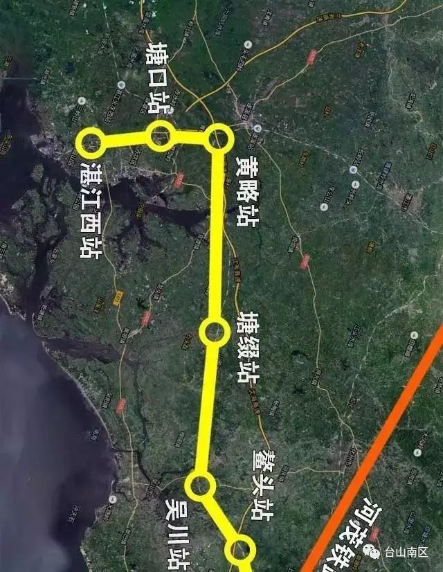 途经广州南沙,中山,江门,阳江,终于茂名东站,东接厦深铁路,广茂铁路