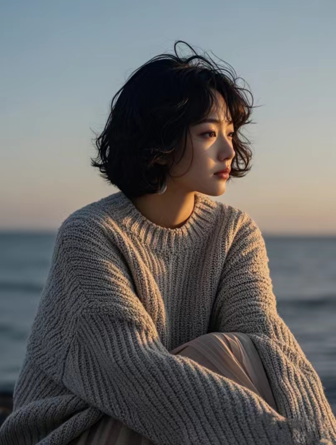 她忧郁的眼神别样气质,让人不禁遐想