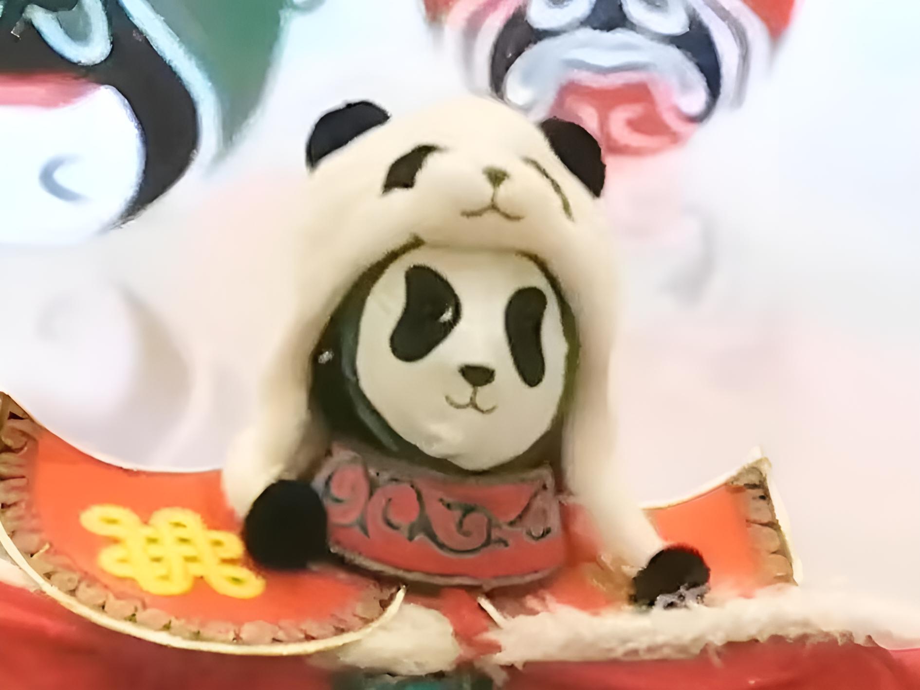 中国川剧变脸吐火国礼艺术家陶泽熊猫头饰熊猫脸百度最火表情包