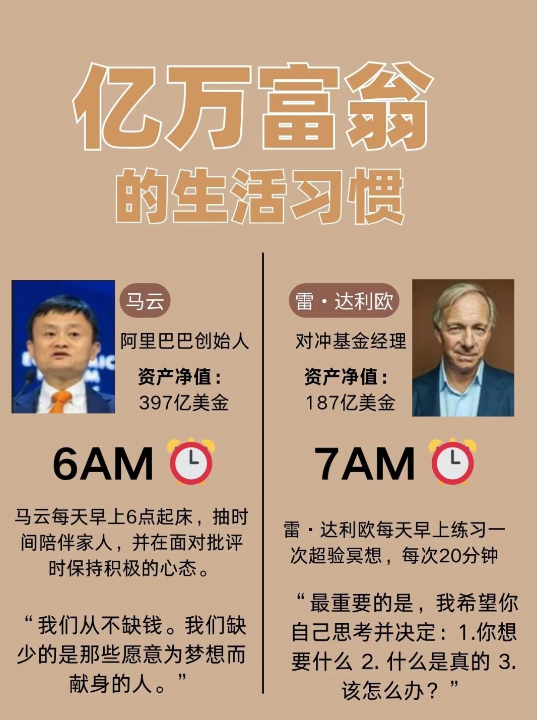 亿万富翁的成功源于他们的生活习惯.