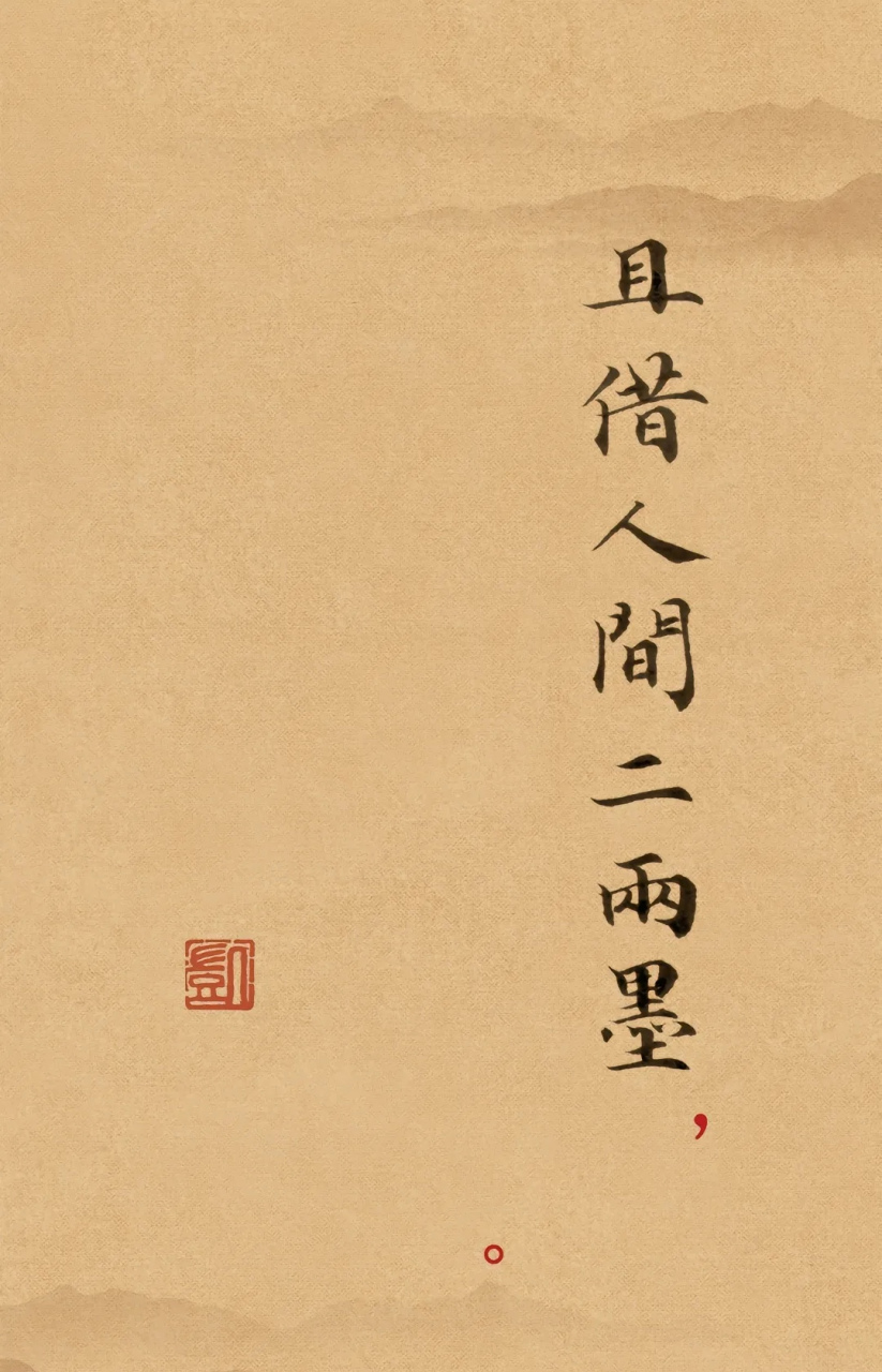 原创诗词——且借人间二两墨 且借人间二两墨, 画出庭前繁花落.