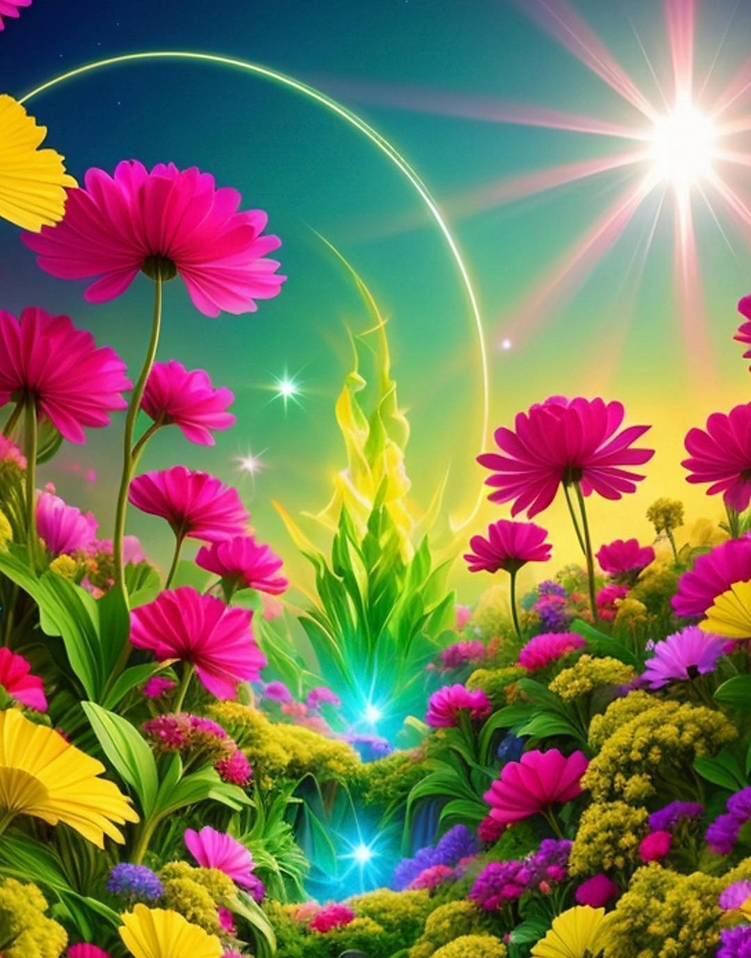 优质作者榜#  94彩色花海与蓝色天空的浪漫邂逅94  在这个阳光