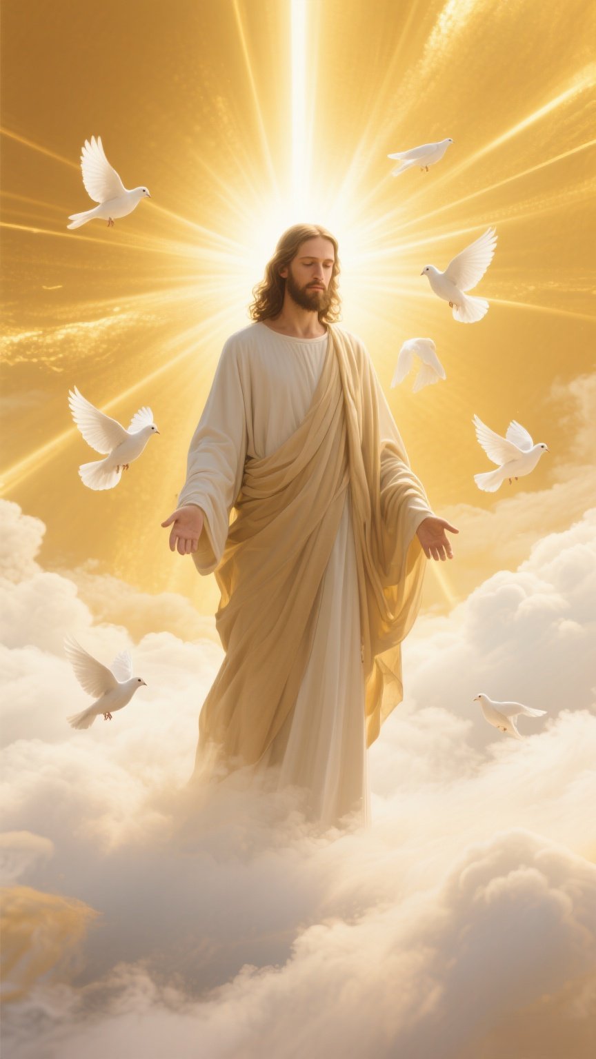 耶稣降临云端,带来希望与安宁