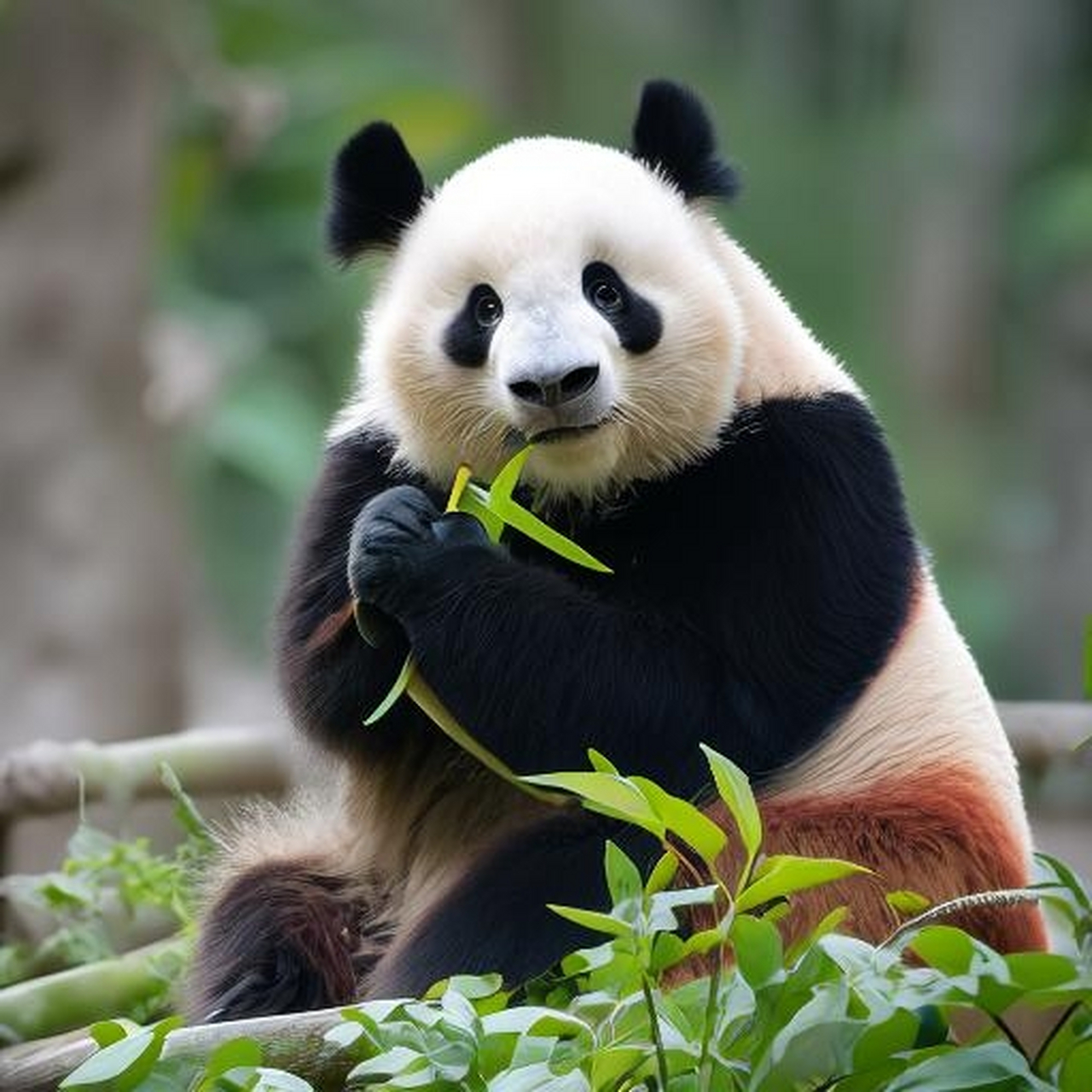 ✨国宝熊猫的惬意午后,享受自然之乐🍃  🍃 夏日的午后,阳光