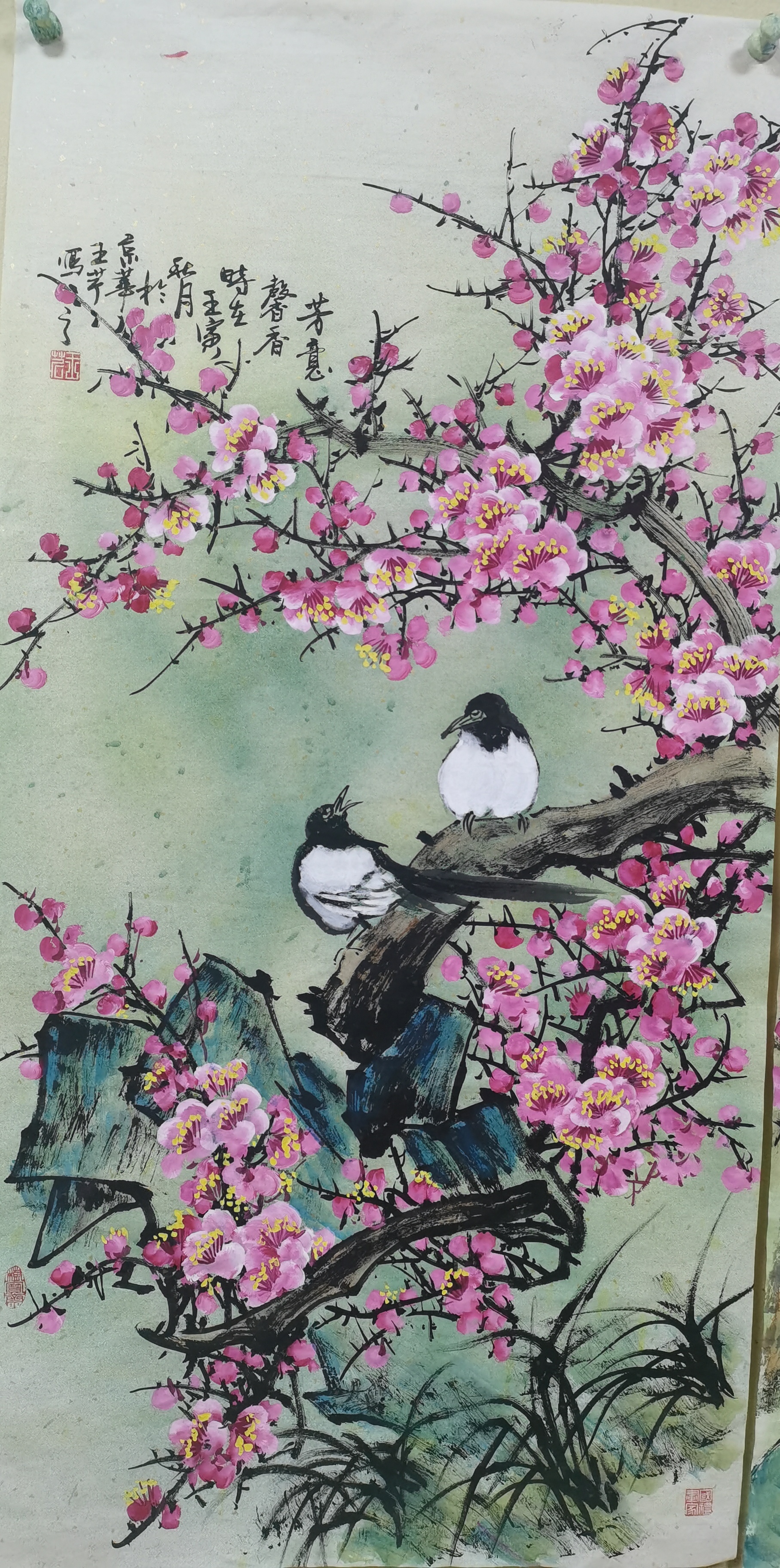 喜上眉梢#中美协书协会员国礼画家王芹创作作品四尺整张国画写意梅花